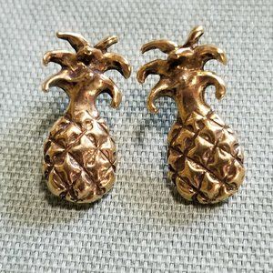 Lindsay Boyer Gold Tone Pineapple Post Earrings